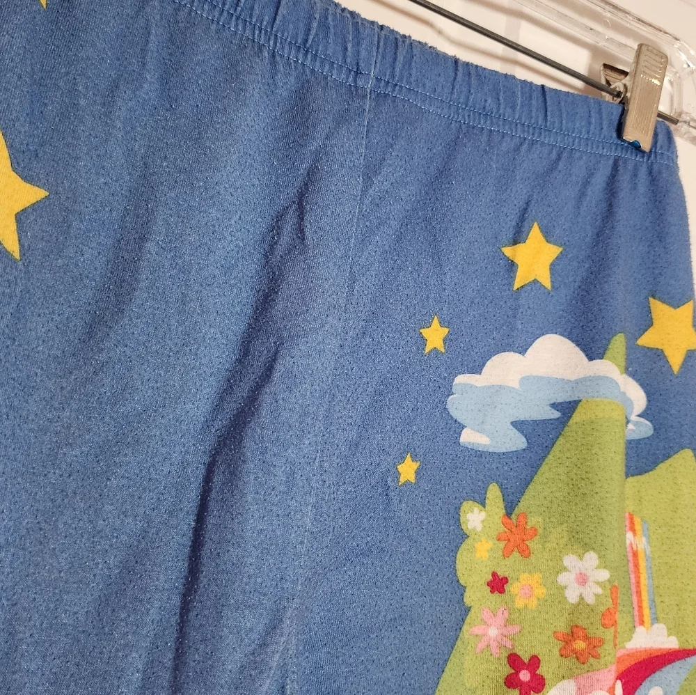 Vintage Kids Pajamas with Cartoon Print - Blue and Yellow